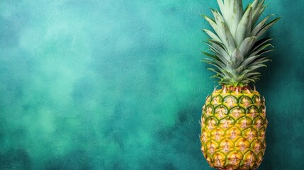Pineapple on teal background (1)