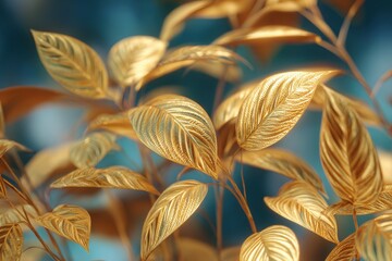 Golden Leaves: Luxurious botanical beauty shines. Intricate details and textures add an elegant, sophisticated touch to any space.
