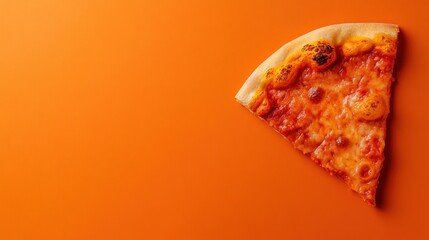 Pizza slice on orange background (1)