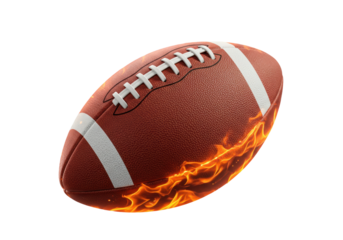 Isolated American Football on Fire