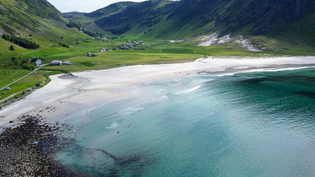Scenic Hoddevik Valley and Surf Beach, Norway