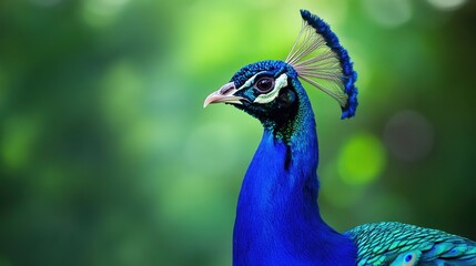 Vibrant peacock close-up