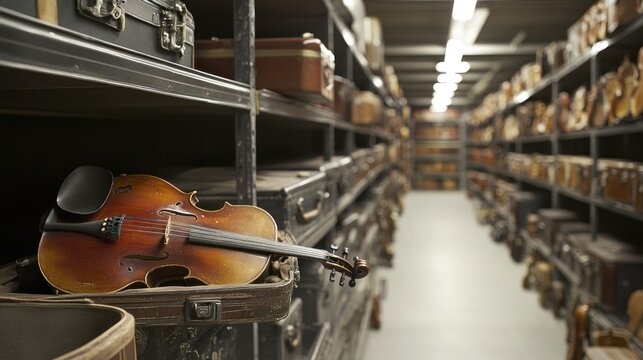 Violin in storage