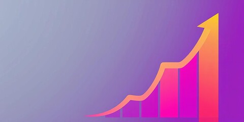 Abstract growing graph icon, upward trend, progress, development, growth, success, flat design, vector illustration,  white,  data