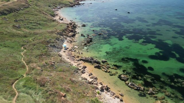 beach of capo colonna, crotone, calabria, italy