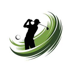 golfer silhouette vector