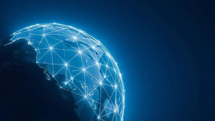 A stunning visualization of a digital globe representing global connectivity through networks - Powered by Adobe