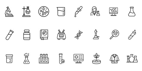 Science and Laboratory Outline Icons Collection for Research and Education