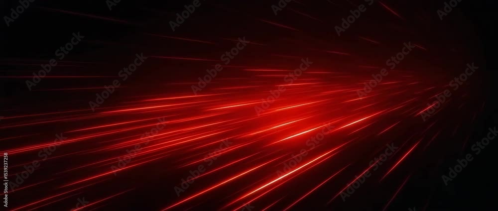 Aufkleber a captivating display of dynamic red light beams streaking through the dark background, creating a s