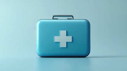 Fototapeta premium Light blue first-aid kit