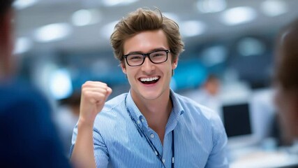 Celebration of Achievement with Red to Green Transition