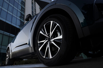  Car showroom. Aluminum wheel. automobile wheel tire. aluminium rims. Motor Corporation is Japanese automotive manufacturer. BATUMI, GEORGIA