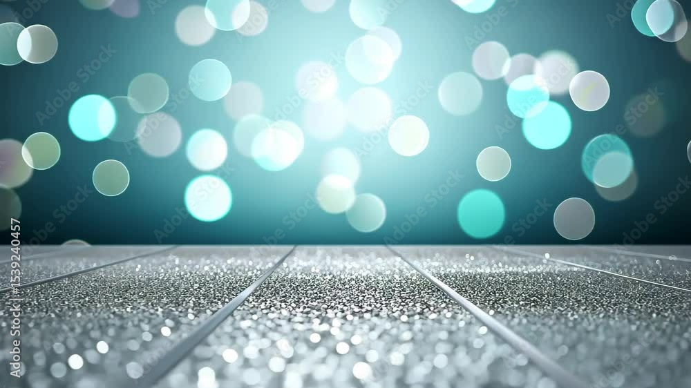 Poster glimmering ambience: an abstract composition of glistening, sparkling bokeh lights, suggesting a mes