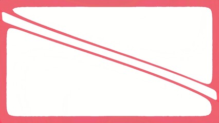 A rectangular white space with a pink border and two pink lines crossing diagonally across the space