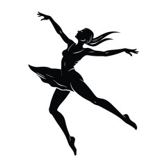 silhouette of a woman jumping