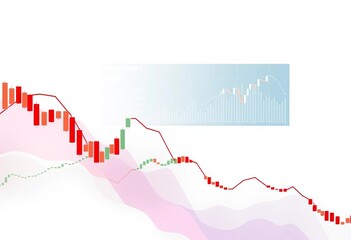 Abstract white background with candlestick chart, depicting stock market data and financial investment,   profit,  trading