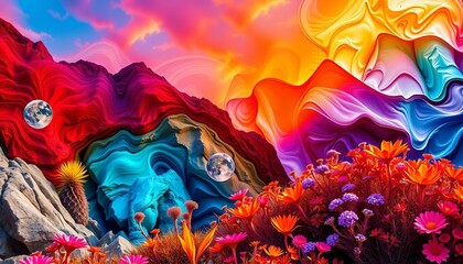 A vibrant collection of captivating nature and abstract photography,  image,  abstract