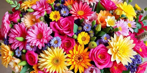 Vibrant floral arrangement celebrating mothers,   springtime,  bloom