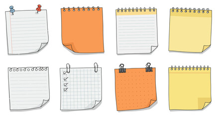 Collection of Various Colorful Notes Perfect for a Notebook Decoration Planner Scrapbooking Journaling Reminders and Creative Projects Design