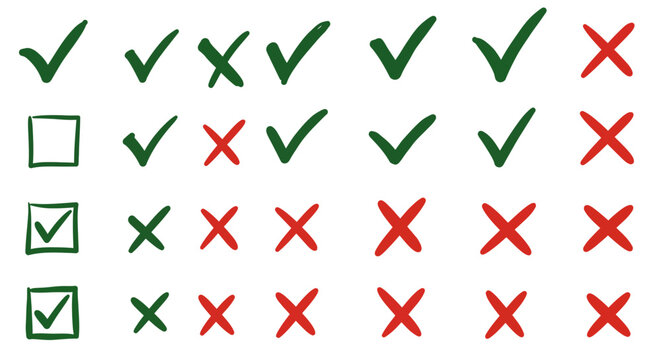 Understanding the Nuances of Affirmation and Rejection A Visual Exploration of Tick and Cross Marks Symbols and Their Meanings
