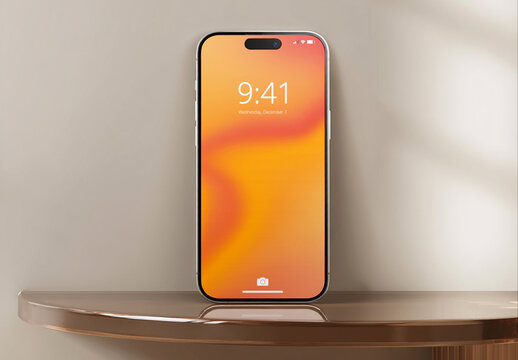 Smartphone Mockup Front View on Neutral Table