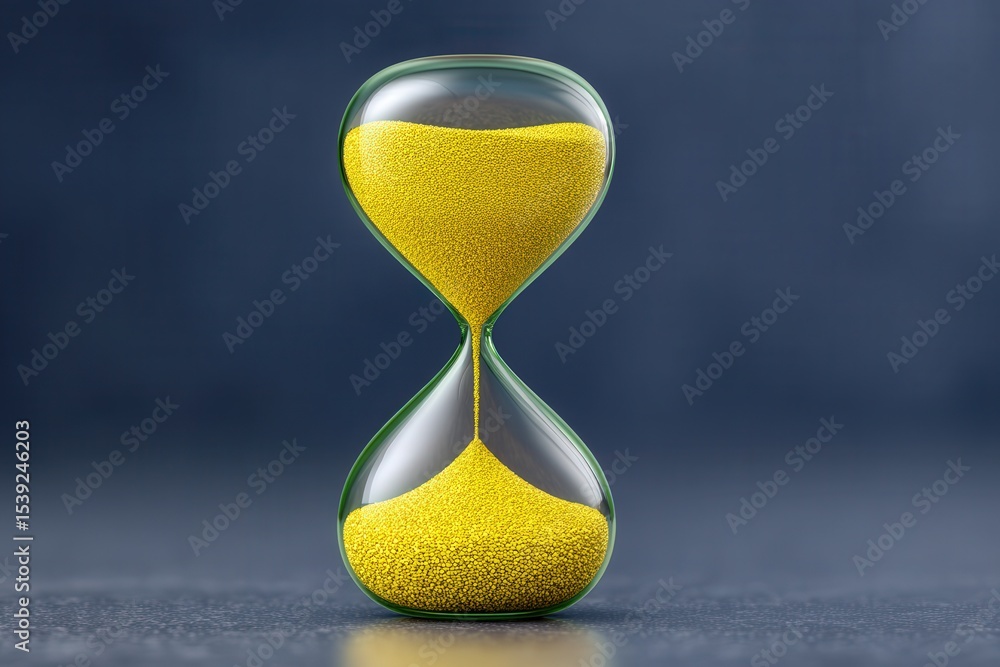 Aufkleber a captivating hourglass design featuring vibrant yellow sand symbolizing time management and the imp