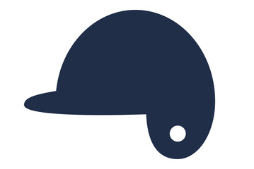 Fototapeta premium Minimalist baseball helmet icon side view. Clipart image isolated on background.