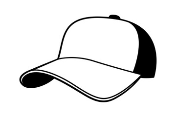 Black and white baseball cap vector mockup. Clipart image isolated on background.