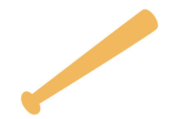 Flat design minimalist baseball bat icon on white background. Clipart image isolated on background.