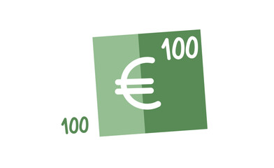 Euro bill flat design. Currency banknote in digital format. Payment element, finance concept, ideal for business usage.