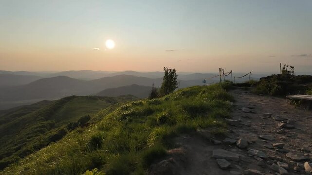 Sunset Timelapse from Smerek Peak in the Bieszczady Mountains, Poland