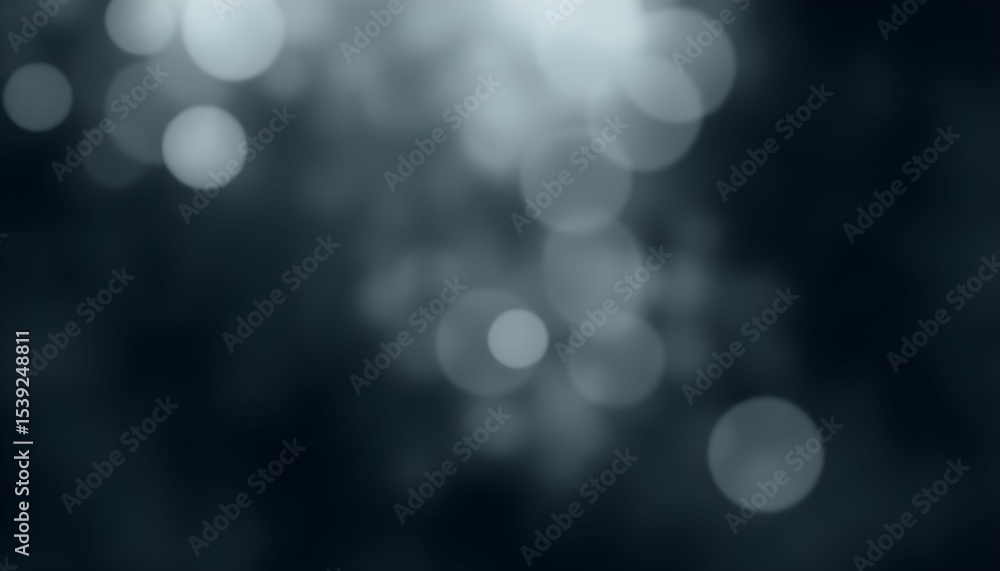 Poster abstract image of blurred, out-of-focus lights creating a bokeh effect against a dark background.