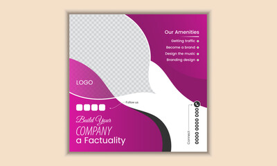 Creative Professional Social media post design with photo place holder