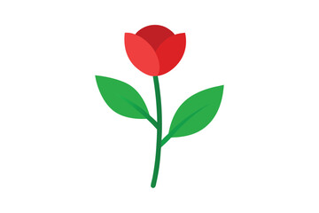 Obraz premium Elegant Red Tulip Flower A Simple Vector Illustration