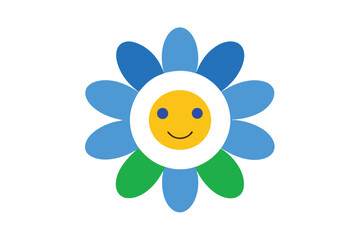 Obraz premium Happy Flower Illustration Bright, Cheerful, and Smiling Floral Design