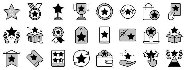 Icons in two tones about rewards