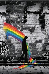 Colorful urban illustration showcasing LGBTQ+ pride and rainbow-themed artwork, expressing solidarity, freedom, and empowerment in the ongoing fight for equal rights and visibility worldwide.