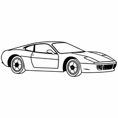 black car isolated on white