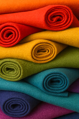 Rolled Colorful Fabric in Latin American Textile Style
