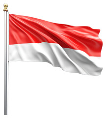 PNG Waving Indonesia Flag Flagpole