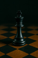 African Style Black Chess King on Classic Board