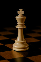 White Chess King on Elegant Board