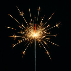 Festive Indian-Style Sparkler on Black Background