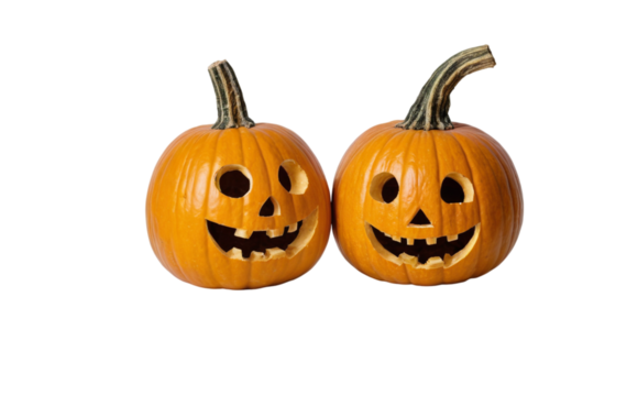 Isolated Halloween Pumpkin on Transparent Background