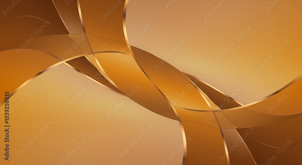 Aufkleber abstract gold ribbons elegantly flow across a warm gradient background creating a luxurious texture