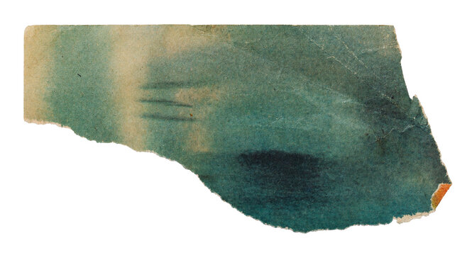 A piece of old vintage green paper, a torn page from a children's magazine - Powered by Adobe