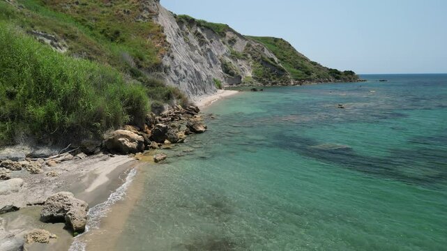 spiaggia dei calanchi, praialonga, crotone, calabria, italy