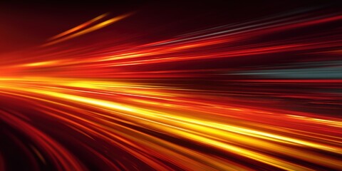 Dynamic Red and Yellow Speed Lines on Dark Gradient Background

