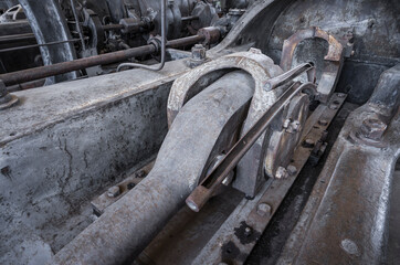 detail of a historic industrial compressor machine