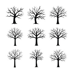 silhouette of a bare tree bundle